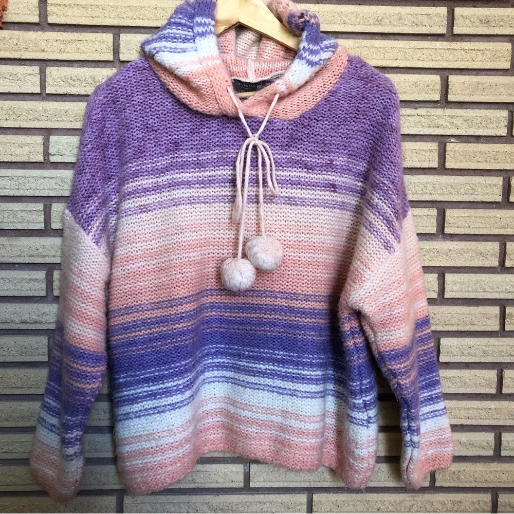 Fuzzy Ombré Stripe Hoodie - Med - Cozy - Bunny Hug - Cupcake Clothing - Winter